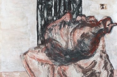 Den Kopf in den Händen halten, 2008, 185 x 150 cm, Mischtechnik auf Papier